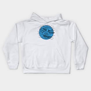 Sea Turtle in blue Kids Hoodie